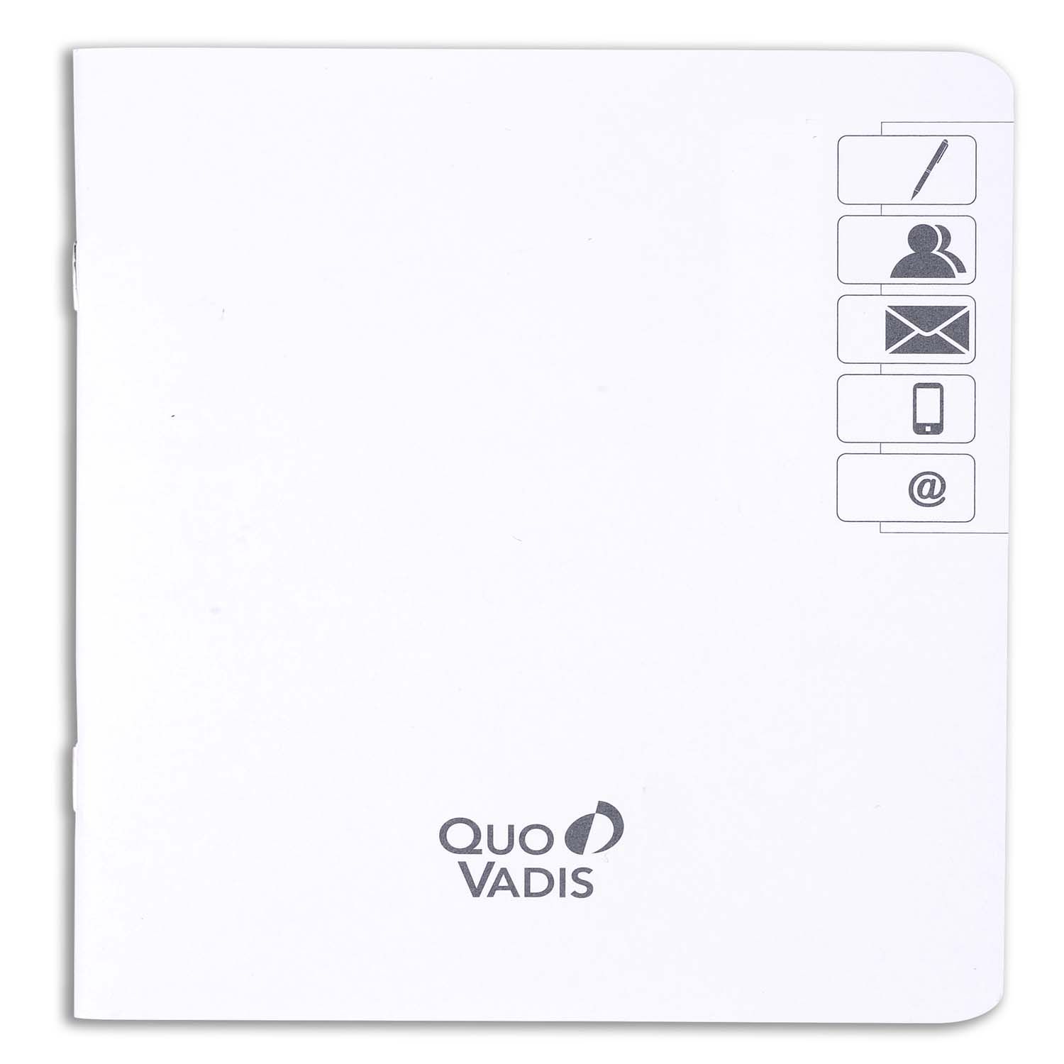 Produit Quo Vadis - REPERTOIRE AGENDA Blanc 32 pages Indexé - 16x16 cm - Papier Clairefontaine blanc - Fabrication française